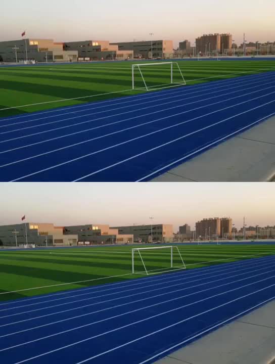 学校操场运动塑胶跑道 运动场透气型复合型混合型材料