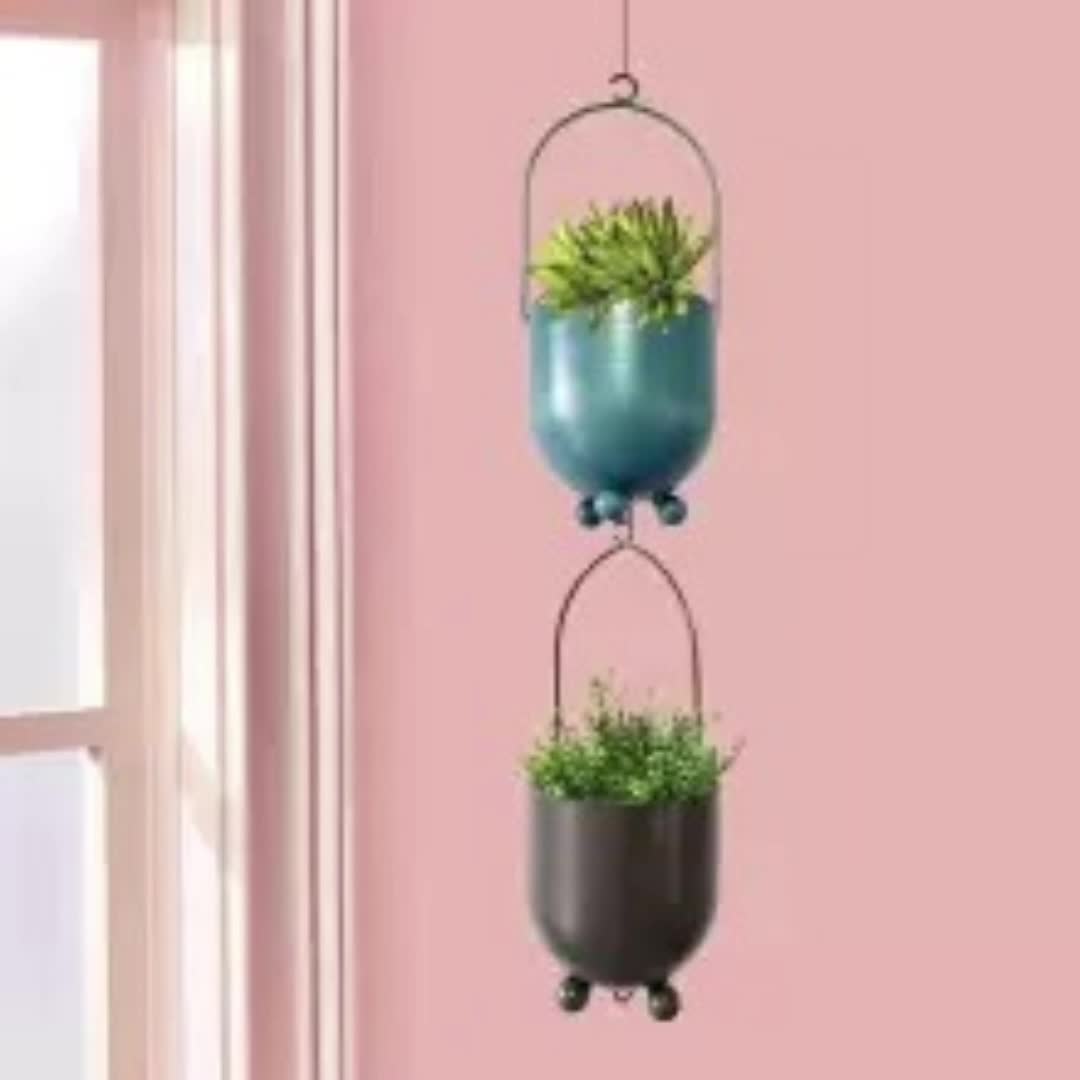 ***创意居家种花容器悬挂式塑料花盆桌面摆件客厅阳台装饰用品