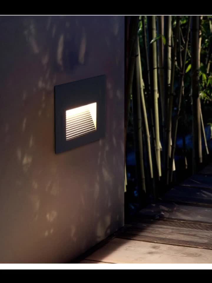 户外防水LED侧壁灯嵌入式方形过道走廊台阶墙面装饰墙角灯