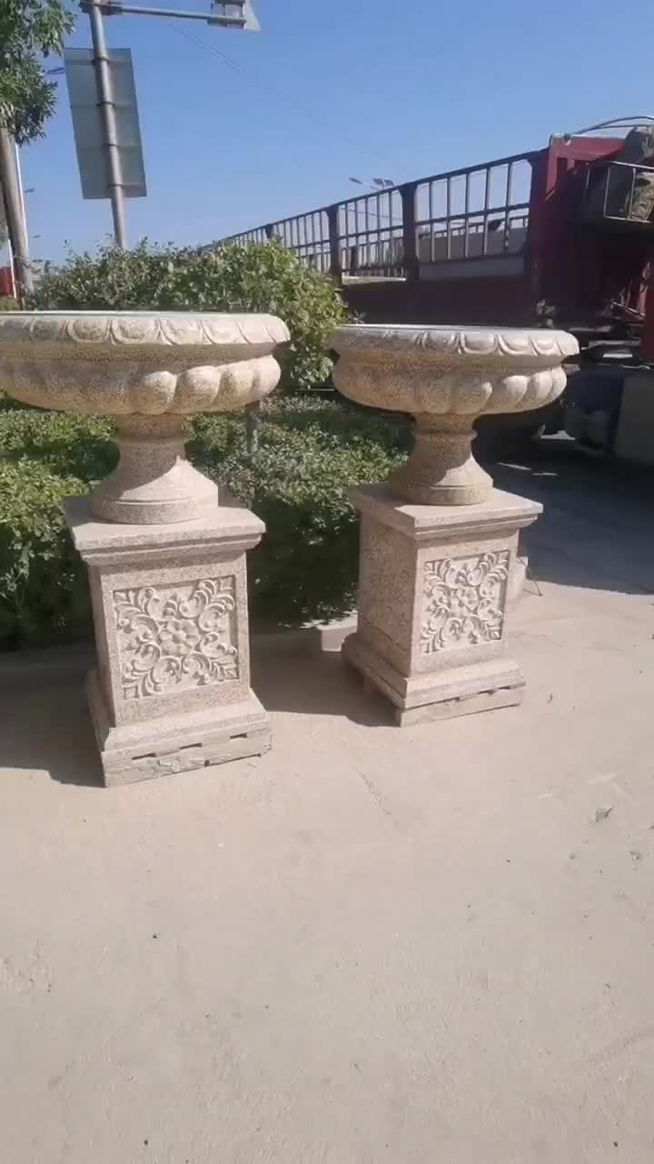 别墅景区园林酒店摆件石雕花钵石头花盆